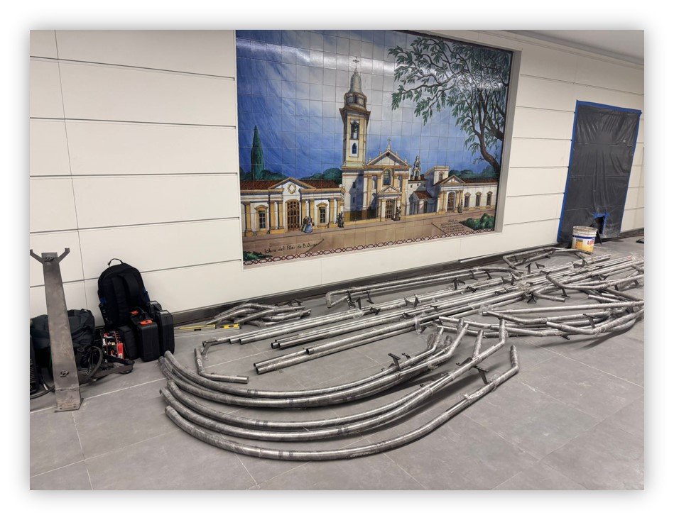 Acero inoxidable para estación de subte